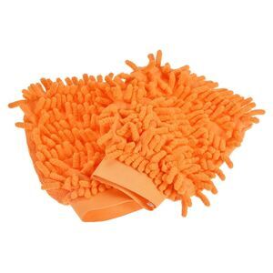 Microfiber Reusable Scratch-Free Cleaning Gloves Wash Sponge, Orange Pack of 2